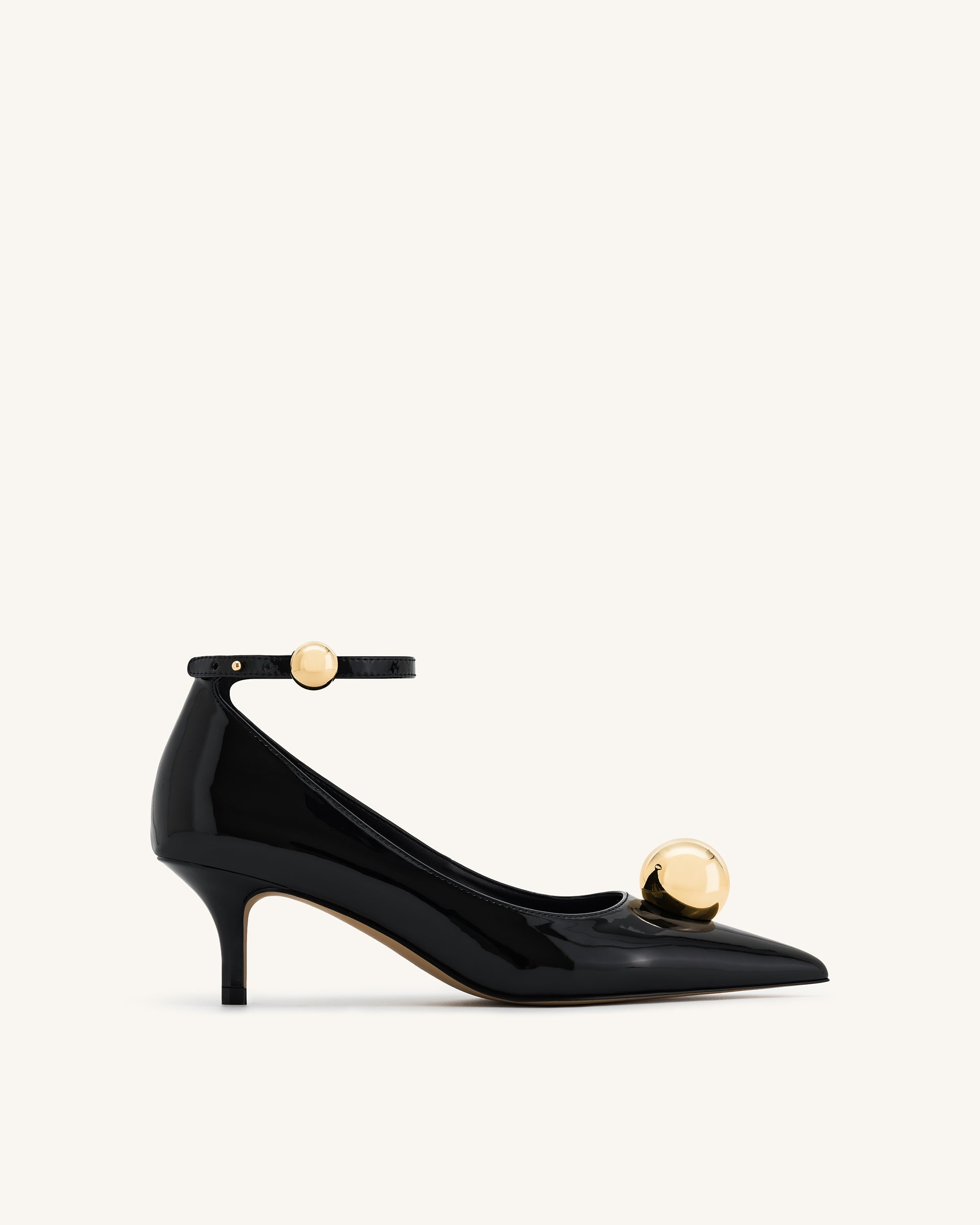 Black kitten heel pumps on sale