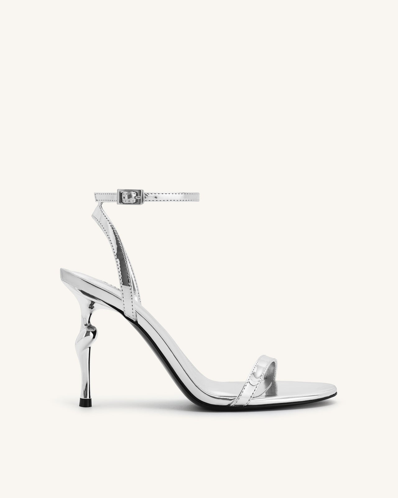 Alivia Goldene Sandalen mit Metallabsatz - Silber