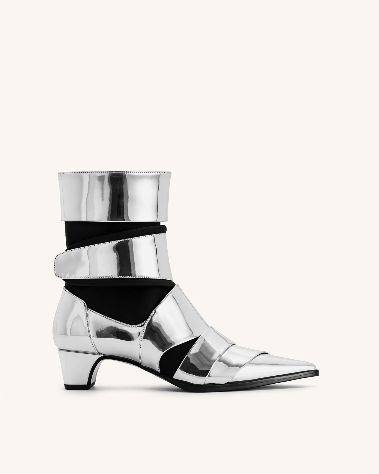 Emily Riemen-Stiefeletten - Silber