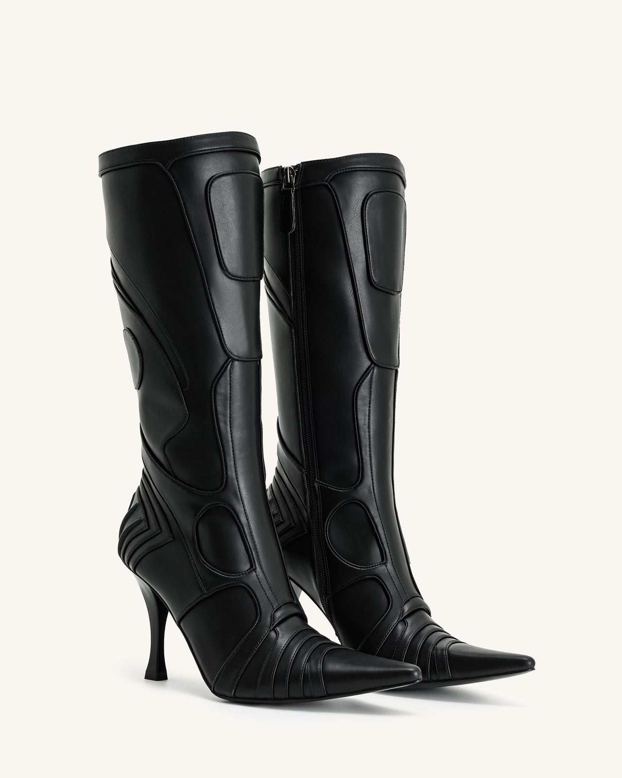 Odette Futuristische Stiefeletten mit Absatz - Schwarz