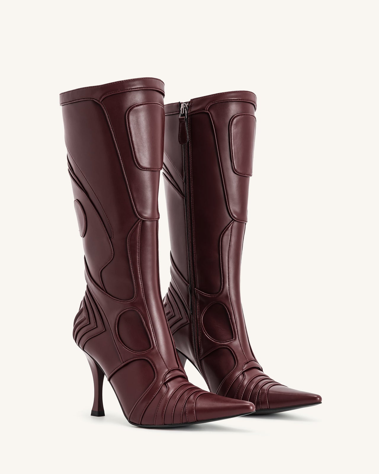 Odette Futuristische Stiefeletten mit Absatz - Bordeaux