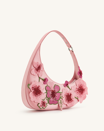 Harlee bestickte Schultertasche - Rosa