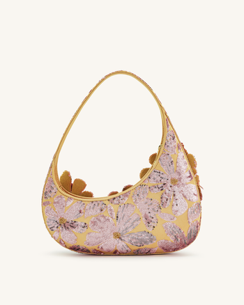 Harlee Pailletten-Schultertasche - Rosa