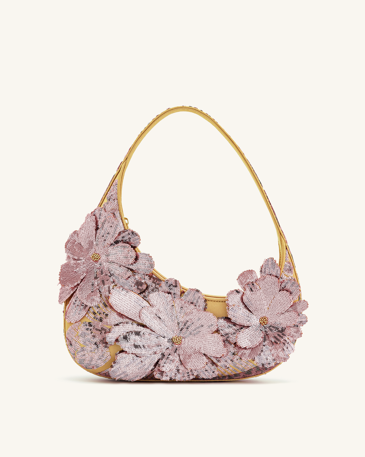 Harlee Pailletten-Schultertasche - Rosa