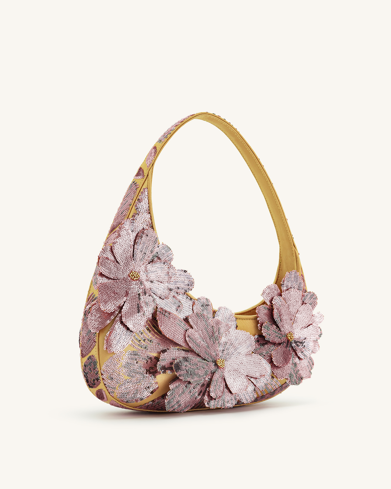 Harlee Pailletten-Schultertasche - Rosa