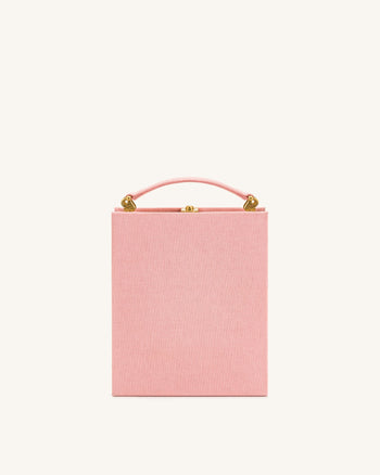 Taya-Bakery Clutch Tasche in Buchform mit gesticktem Muster - Rosa