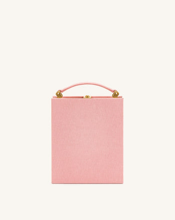 Taya-Sushi Clutch Tasche in Buchform mit Stickmuster - Rosa