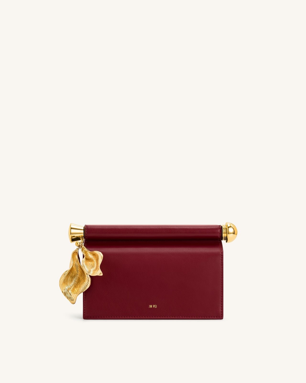 Holly Clutch mit Metallanhänger-Verzierung - Weinrot