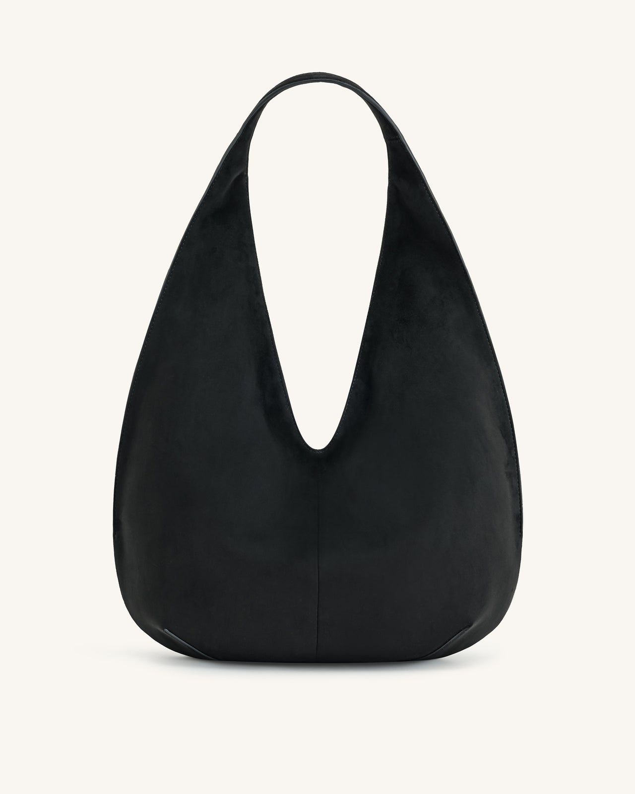 Dara Faux-Suede Hobo-Tasche - Schwarz