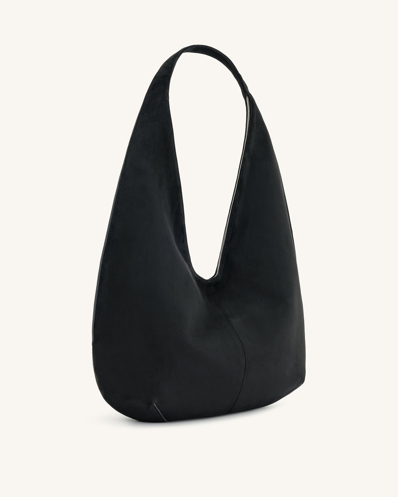 Dara Faux-Suede Hobo-Tasche - Schwarz