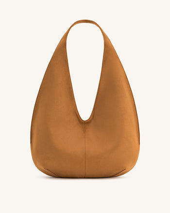 Dara Faux-Suede Hobo-Tasche - Gelbbraun