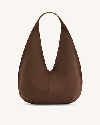 Dara Faux-Suede Hobo-Tasche - Mocha-Braun