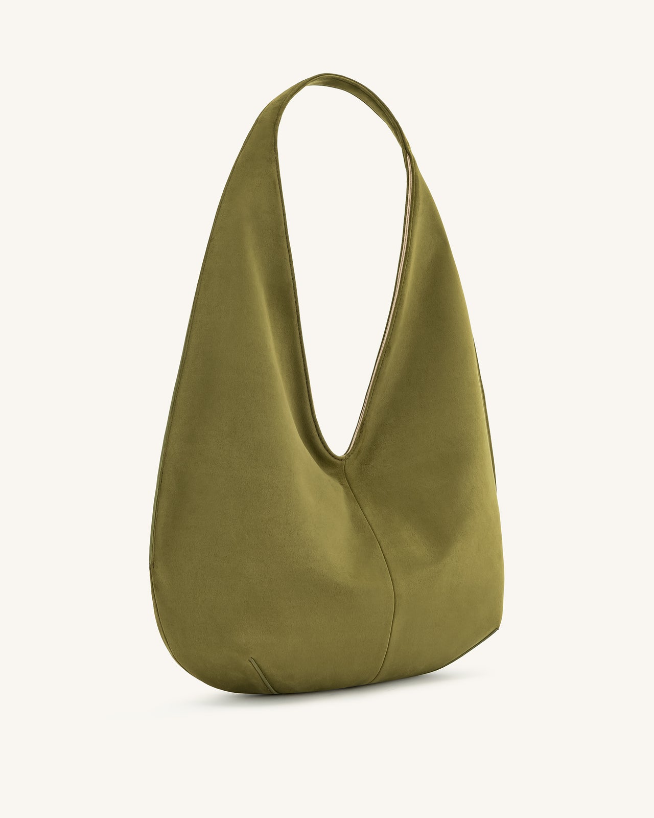 Dara Faux-Suede Hobo-Tasche - Dunkeloliv