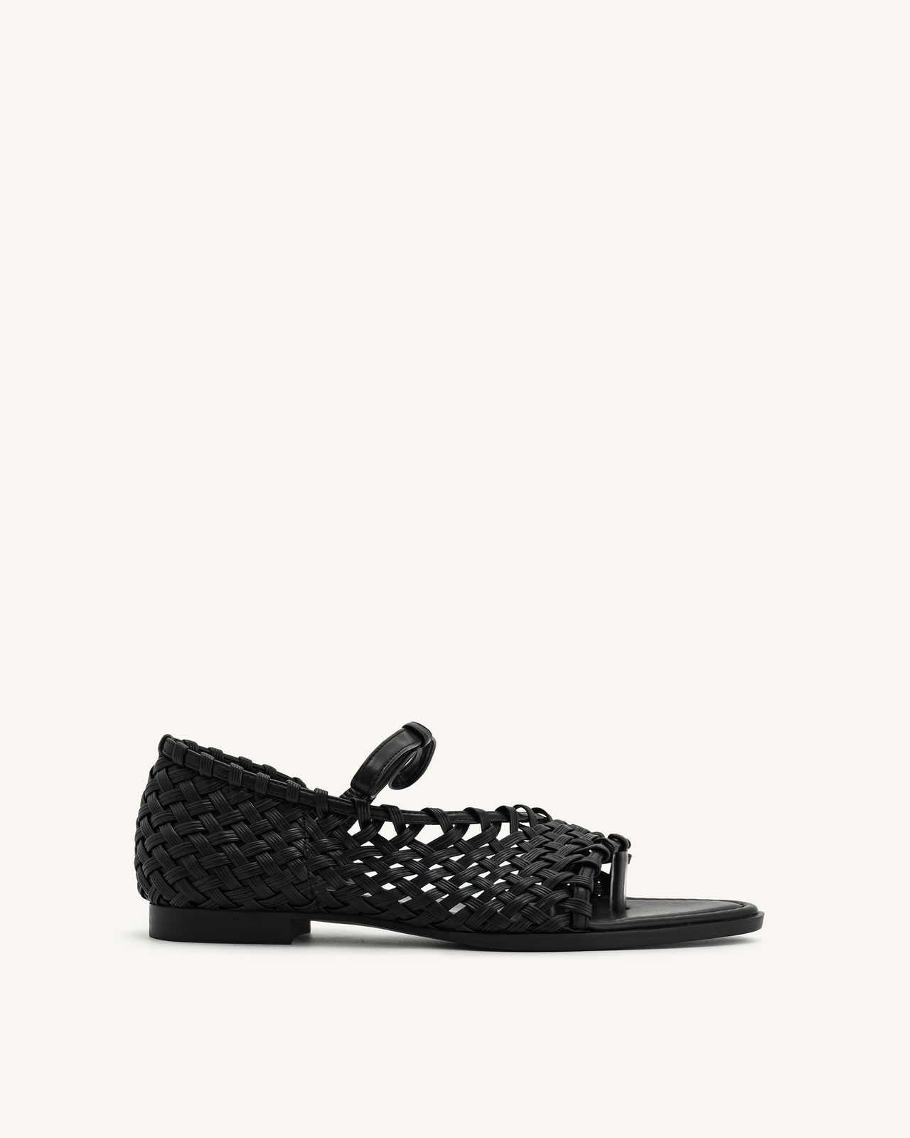 Jocelyn Flip-Flops mit gewebtem Riemen - Schwarz