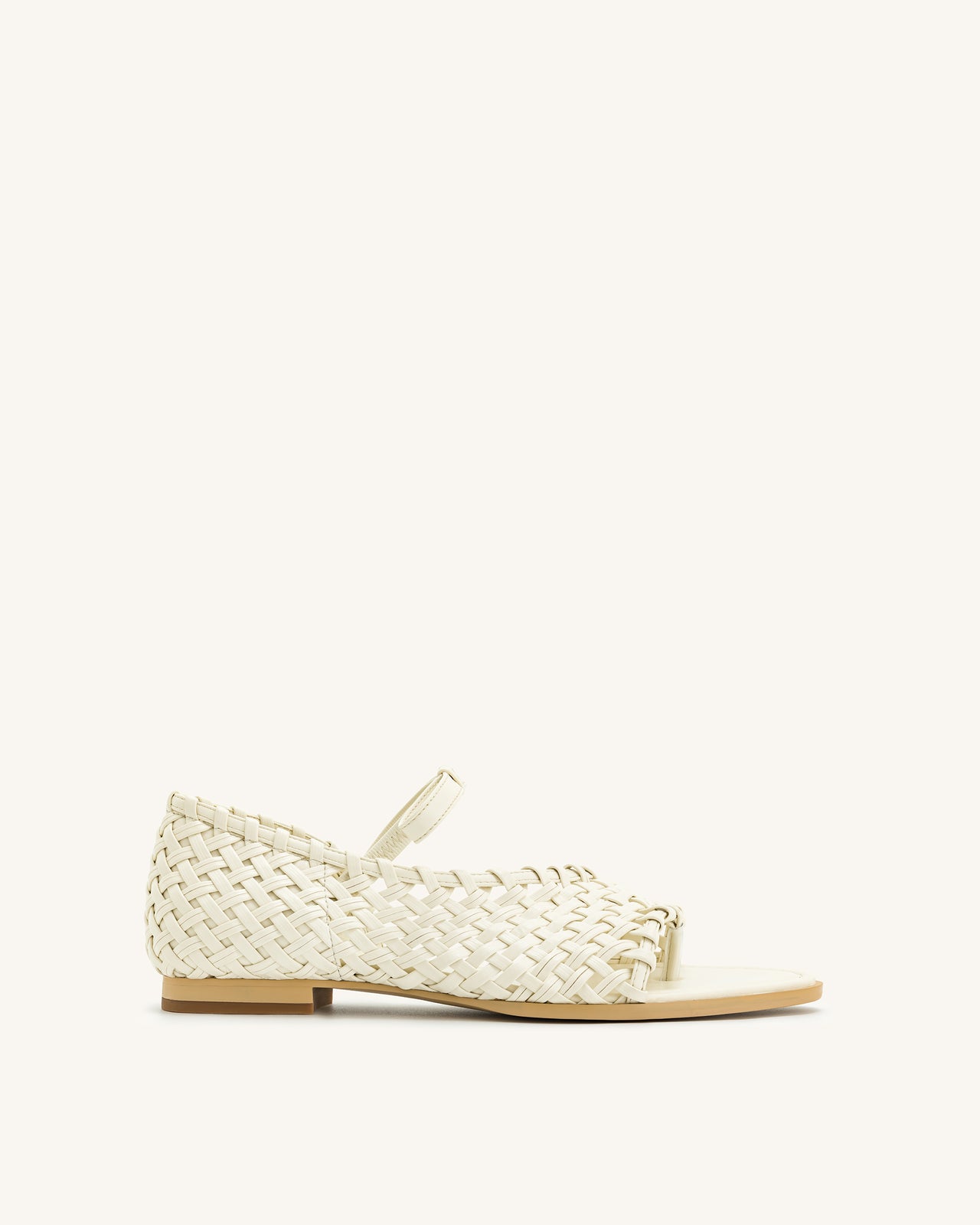 Jocelyn Flip-Flops mit gewebtem Riemen - Beige