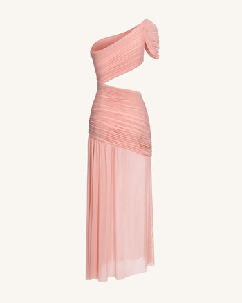 Mia Plissiertes Meshkleid - Rosé