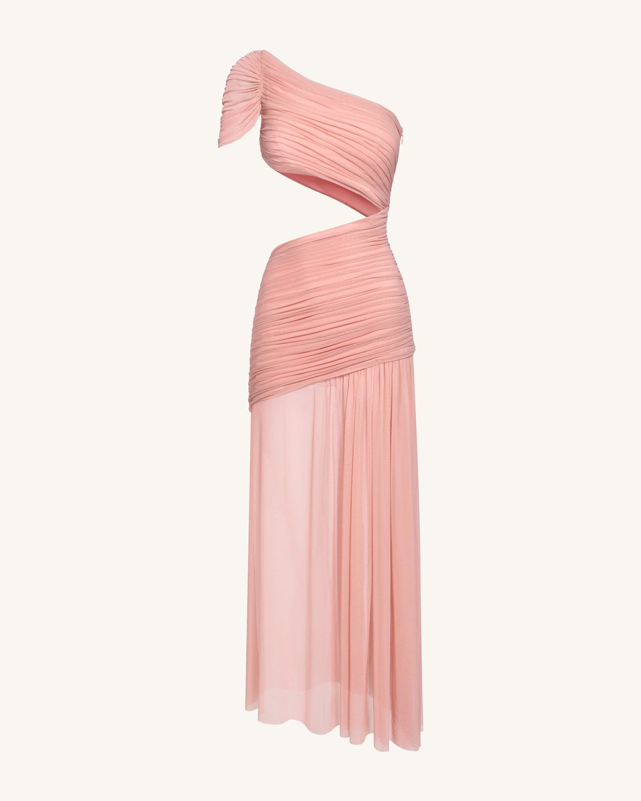 Mia Plissiertes Meshkleid - Rosé