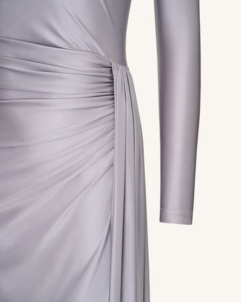 Amara Metallisches Rüschenkleid - Silber