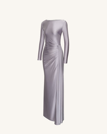 Amara Metallisches Rüschenkleid - Silber