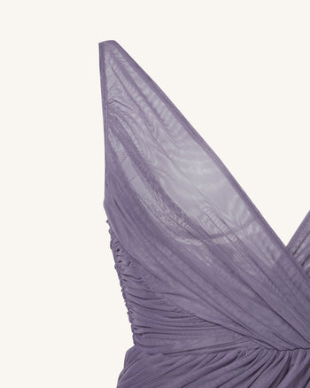 Luna Fließendes Mesh-Abendkleid - Lavendel