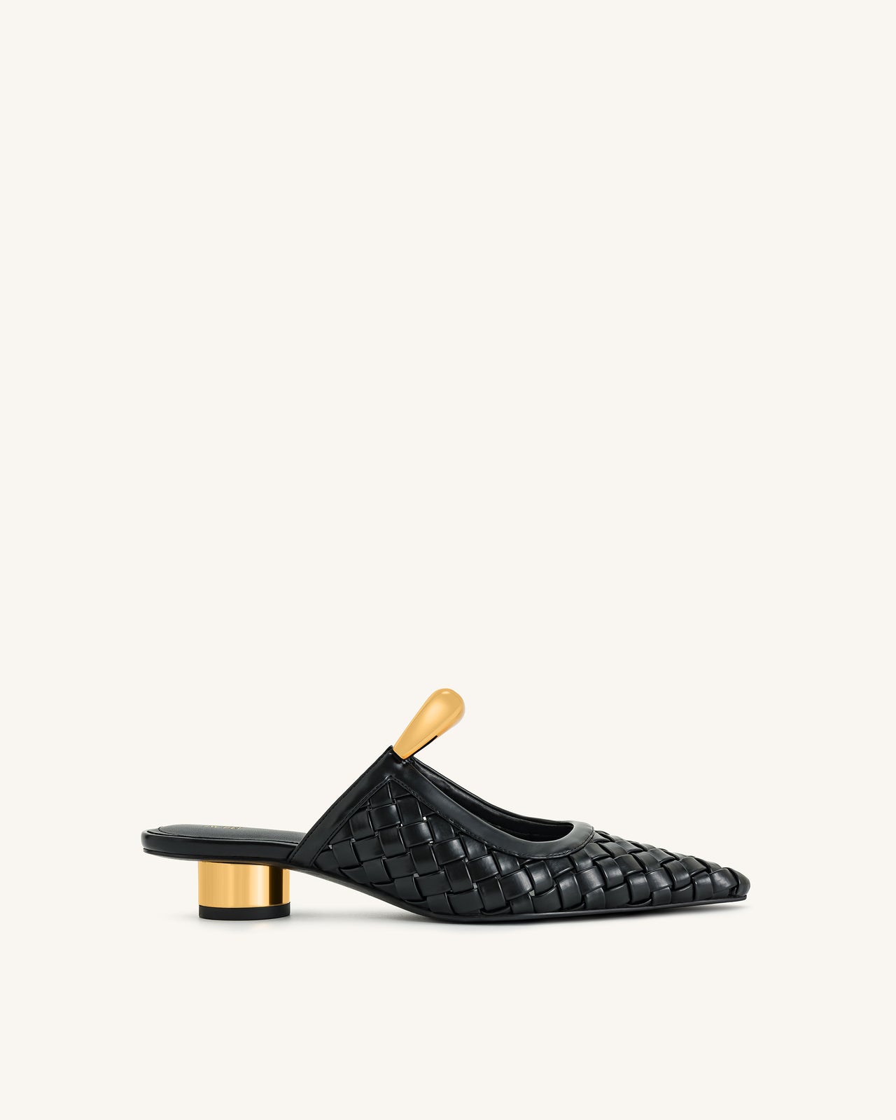 Helena Geflochtene Pierced Mules - Schwarz