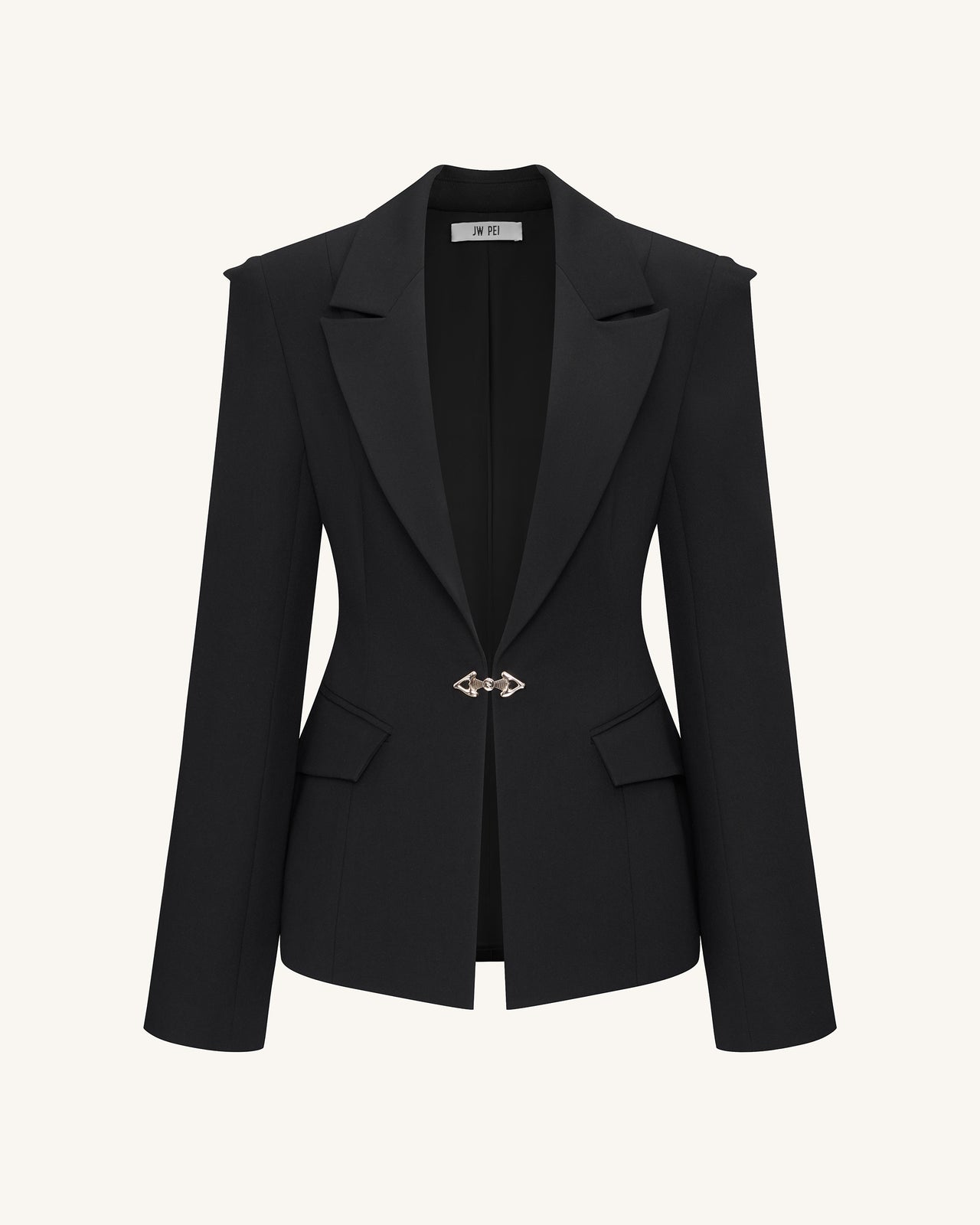 Layla Lock Schnallen Deep-V Blazer - Schwarz