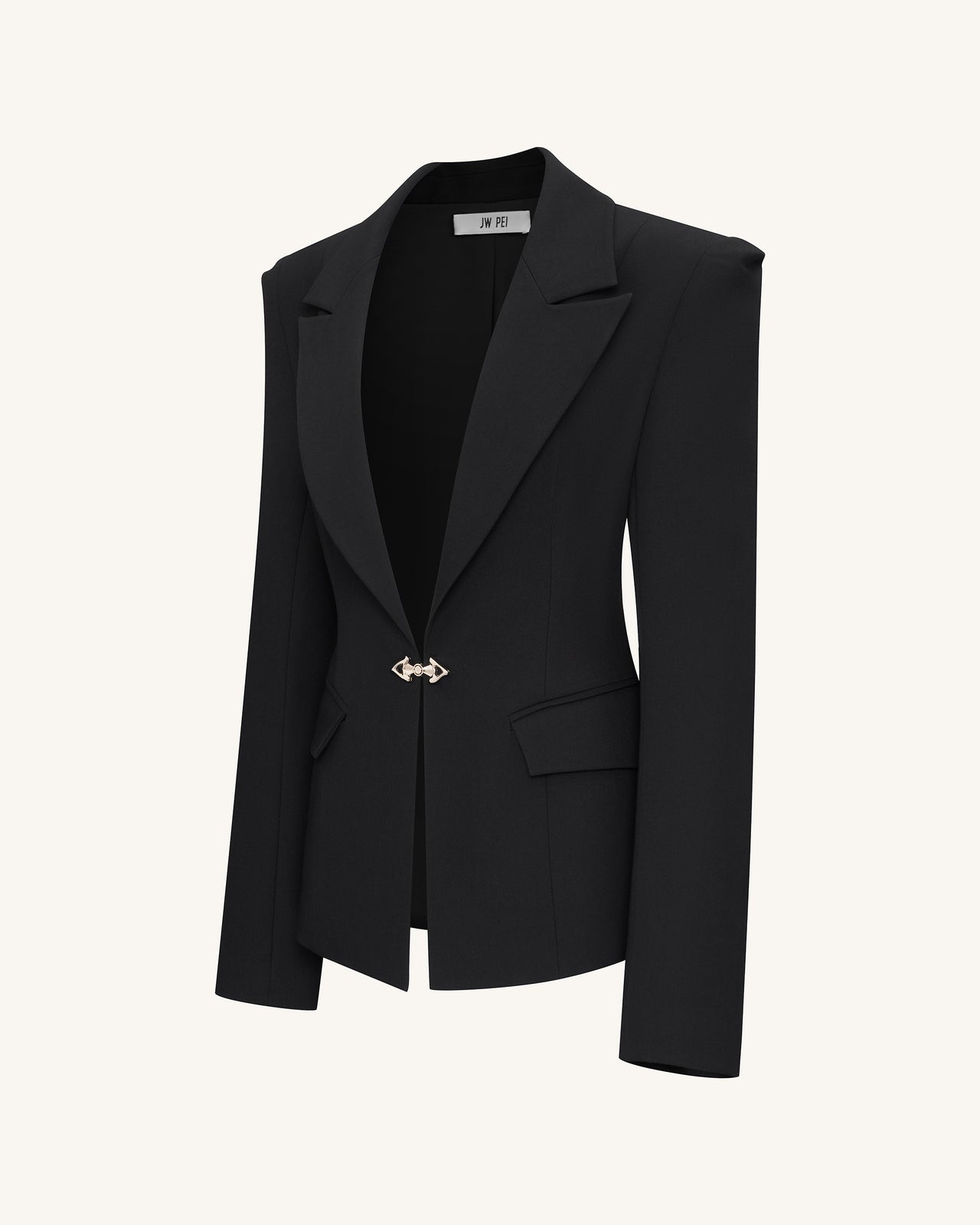 Layla Lock Schnallen Deep-V Blazer - Schwarz