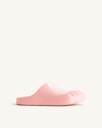 Hayley Zehenmodell flache Mules - Rosa Beige