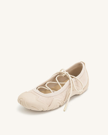 Caitlin Schnür-Ballerina-Sneaker - Beige