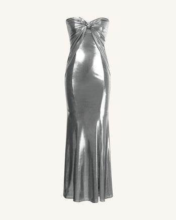 Olivia Silber Maxi-Tubenkleid - Silber