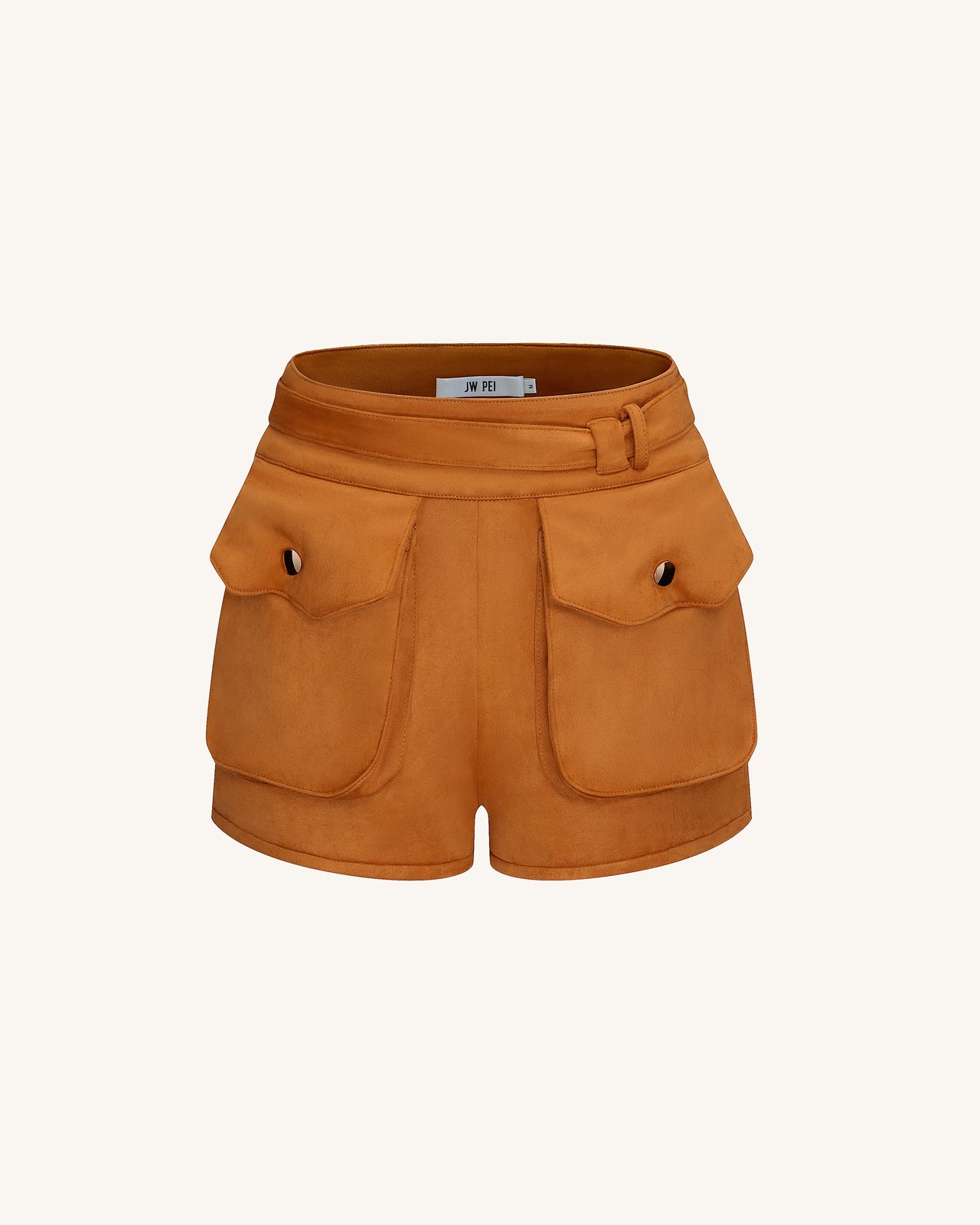 Abigail High-Waisted Utility-Shorts - Braun