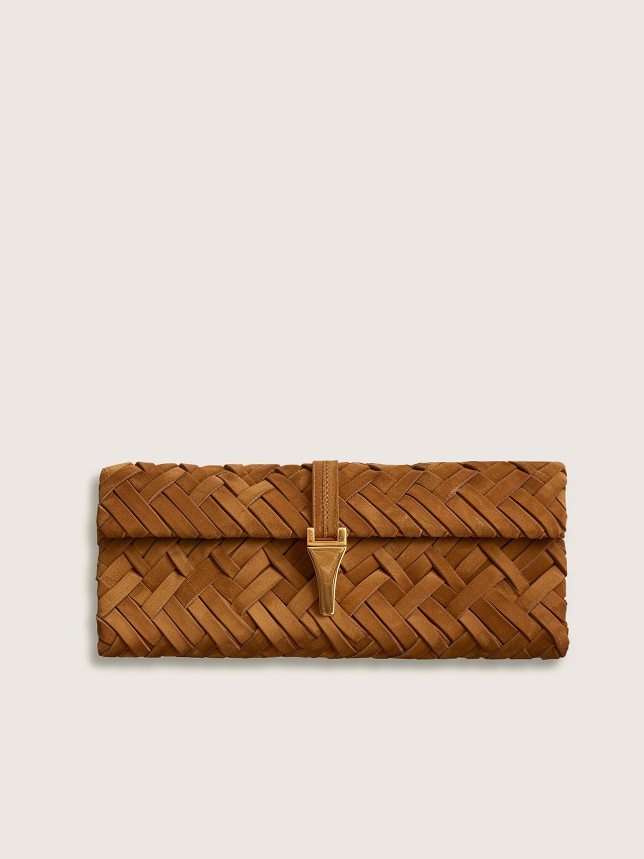 Zaria Woven Clutch - Braun